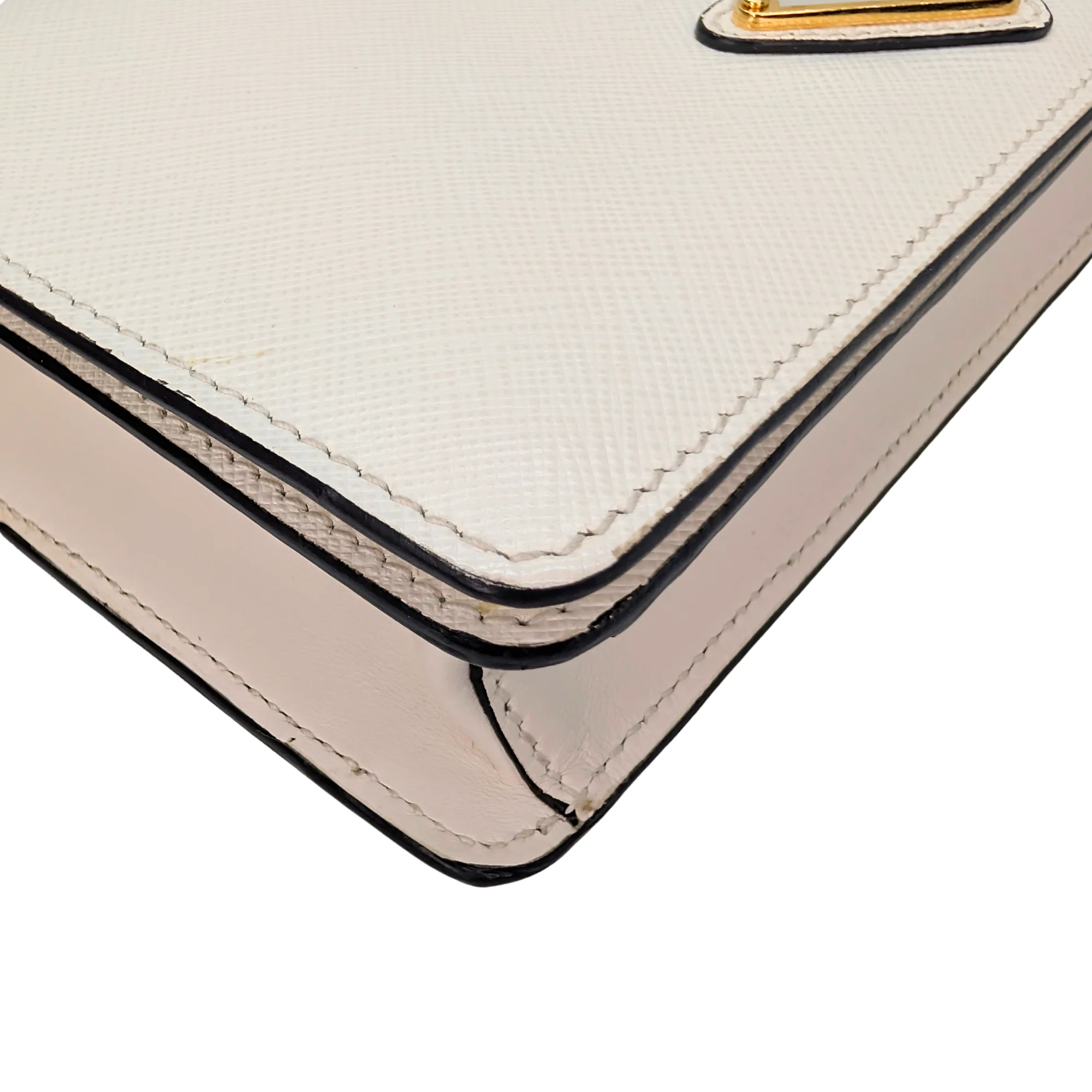 Prada Saffiano White Small Chain Bag White - Image 10