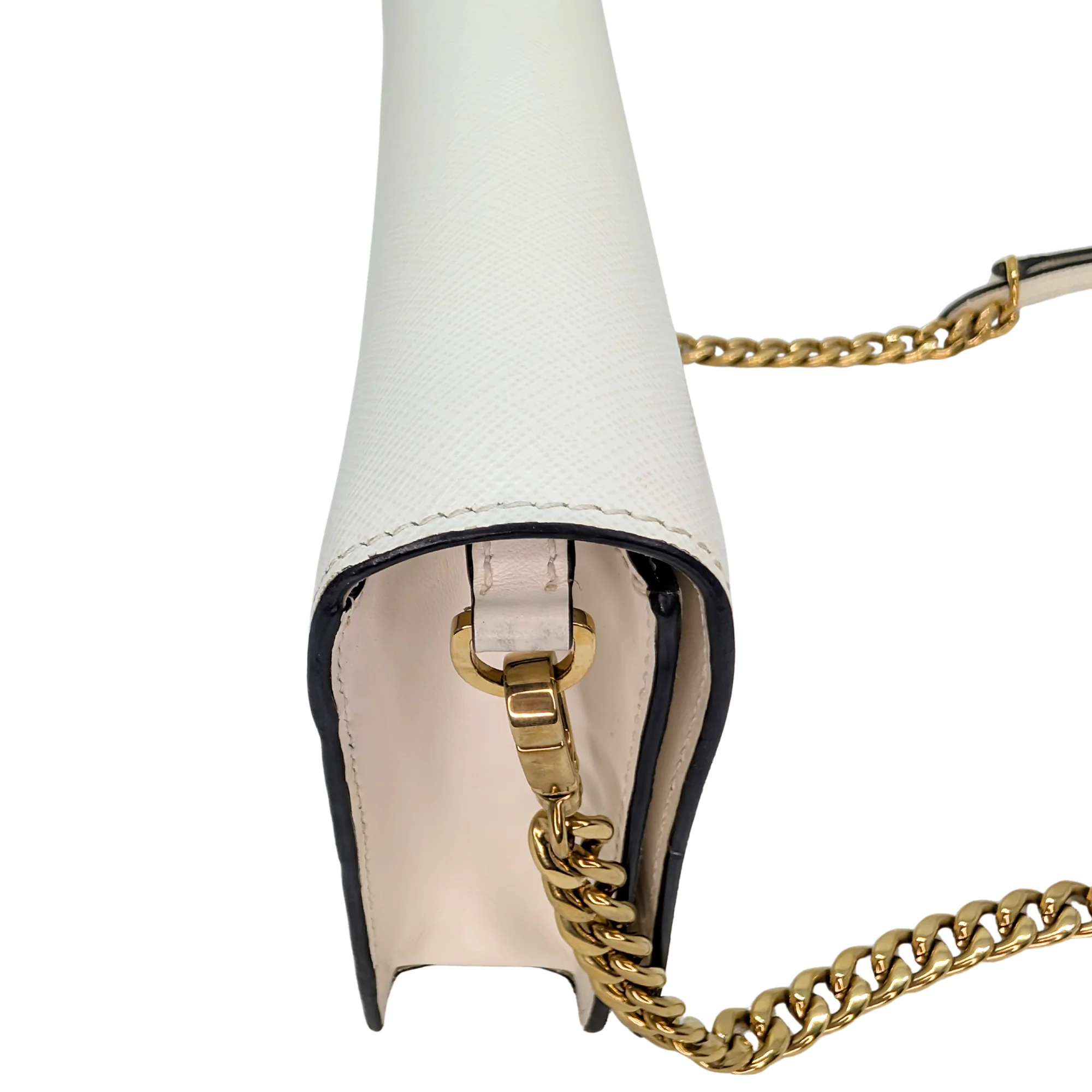 Prada Saffiano White Small Chain Bag White - Image 13
