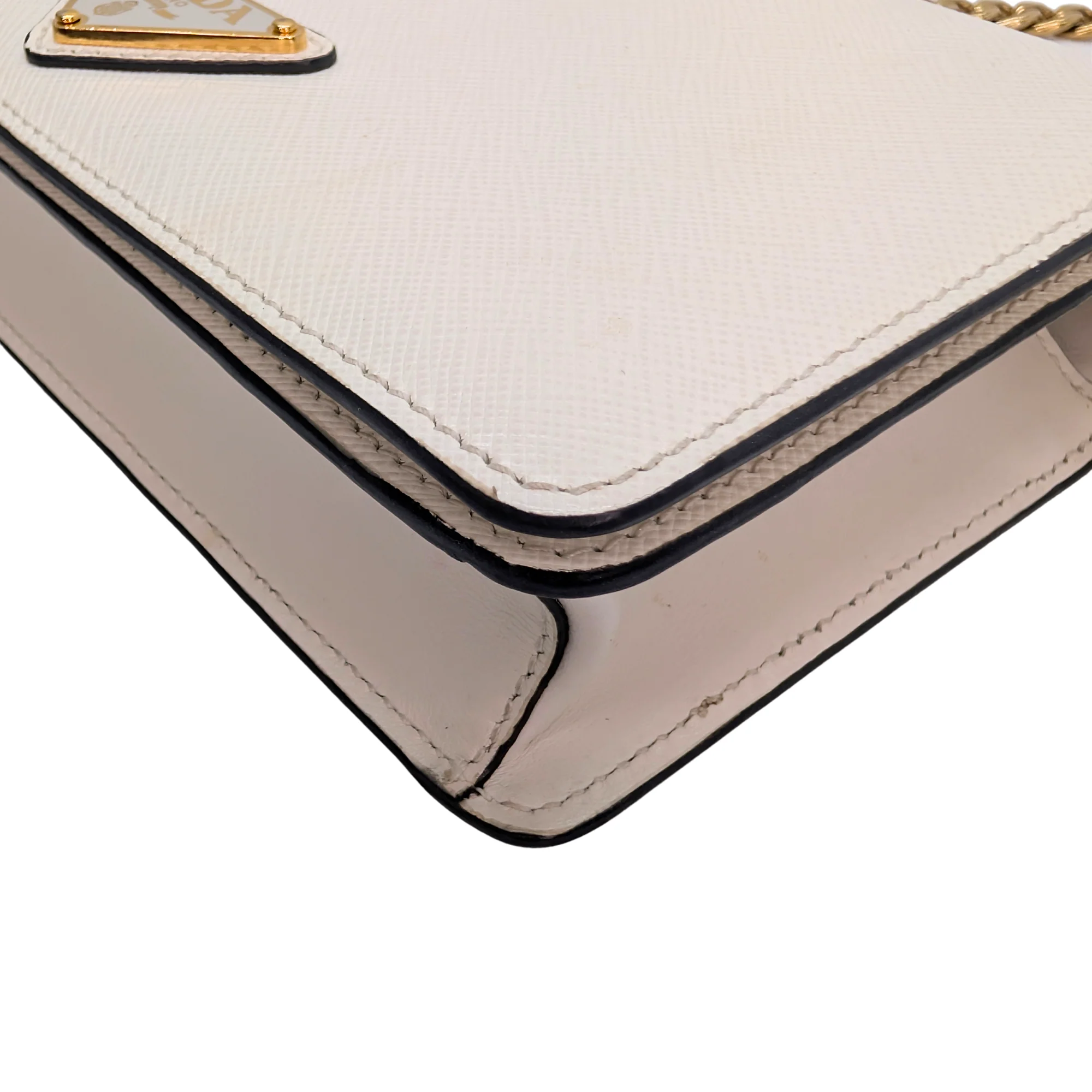 Prada Saffiano White Small Chain Bag White - Image 8