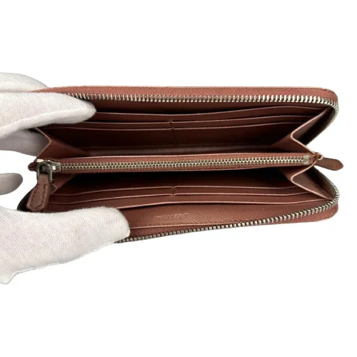 Prada Saffiano Zipped Wallet Portafoglio Lampo Rose Gold - Image 6