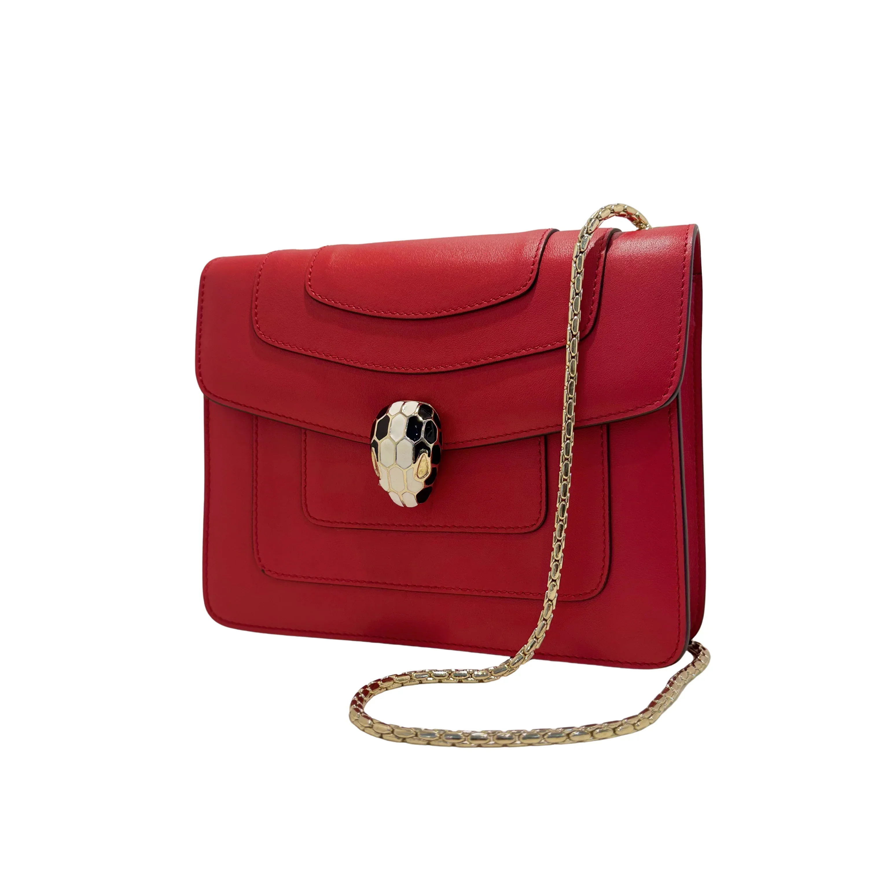 Bvlgari Serpent Forever Shoulder Bag Calfskin Red - Image 4