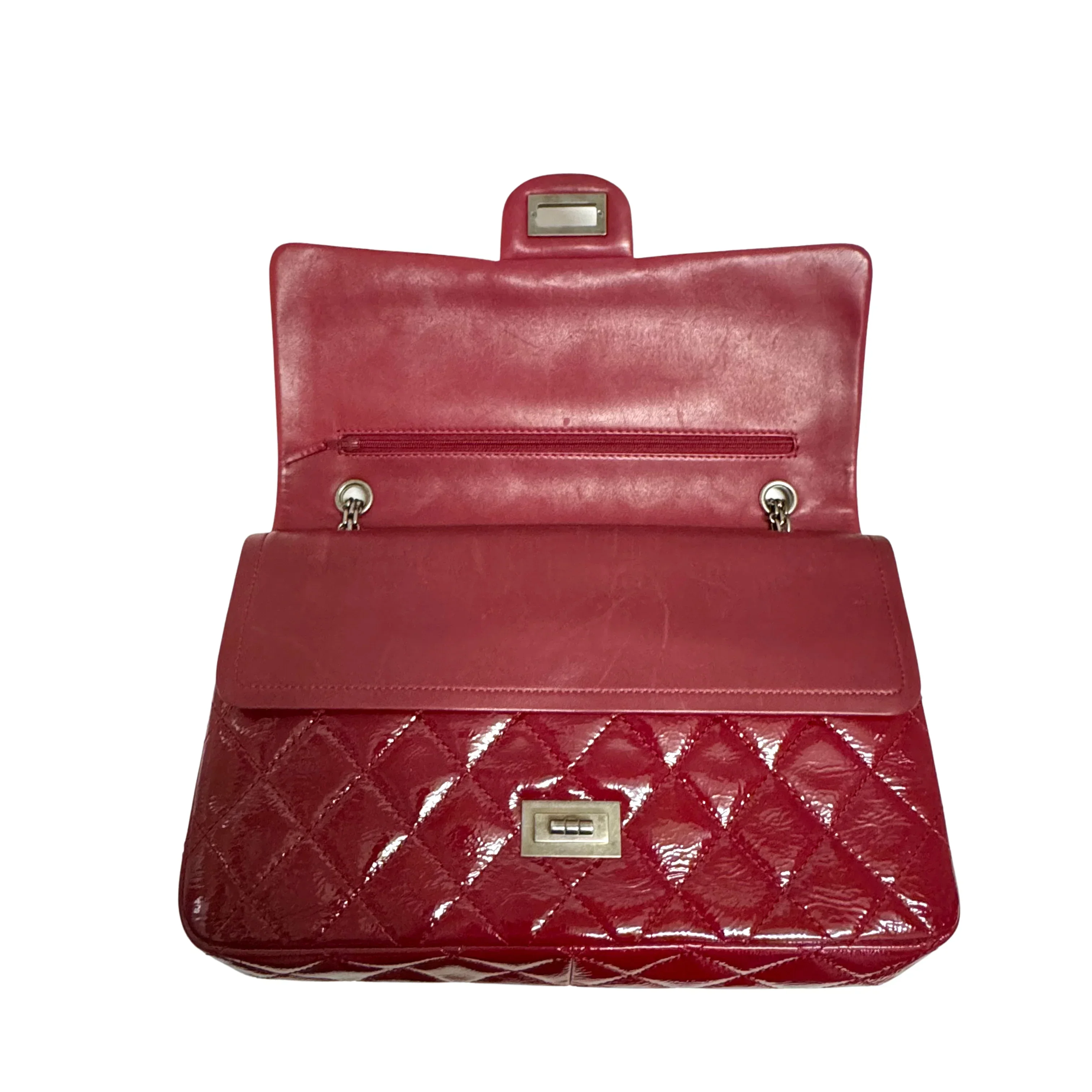 Chanel Flap Patent Calfskin Quilted 2.55 Reissue 227 Deep Red - Image 6