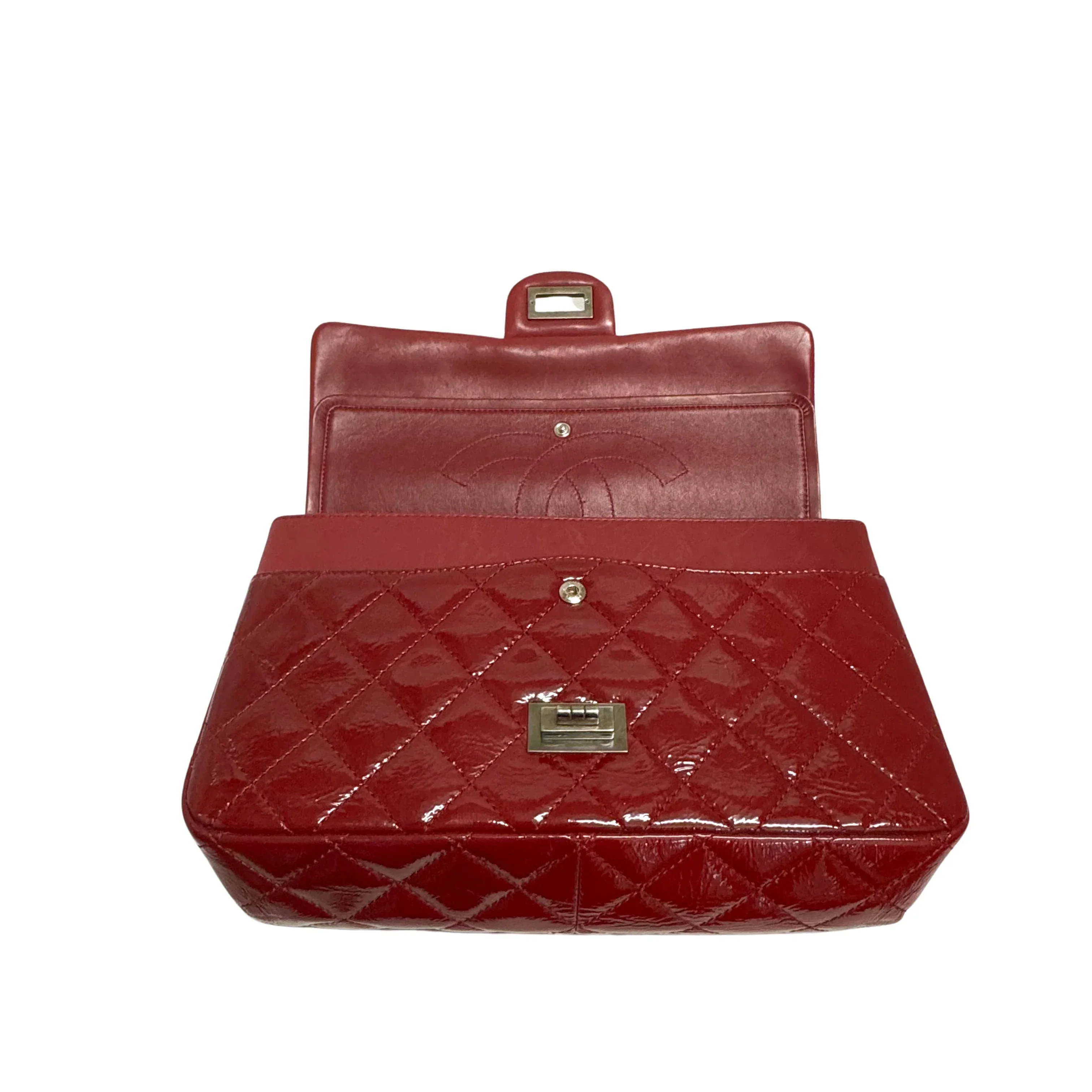 Chanel Flap Patent Calfskin Quilted 2.55 Reissue 227 Deep Red - Image 7