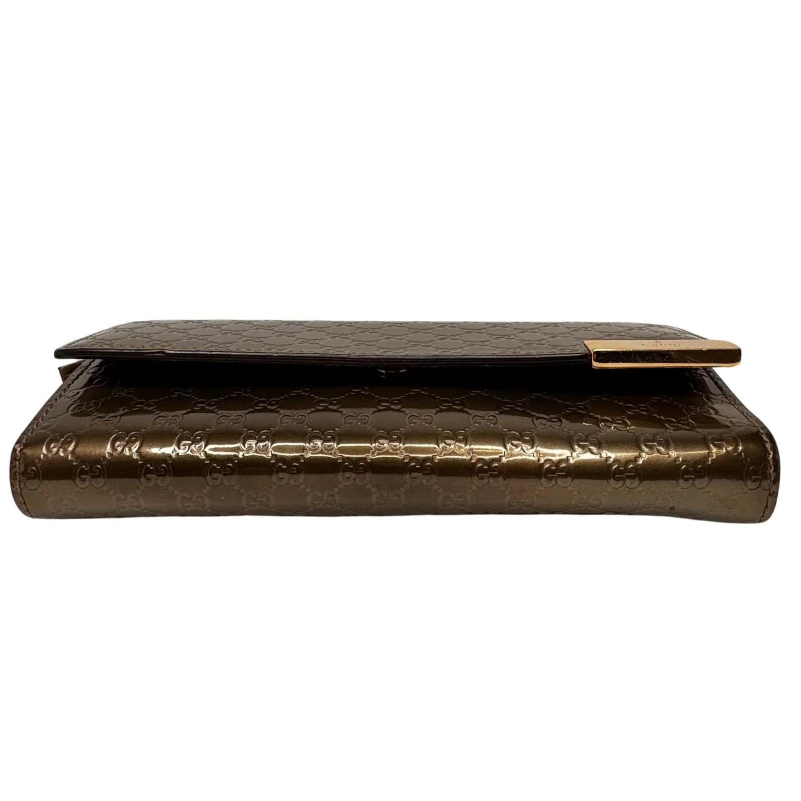 Gucci Leather Wallet on Chain Metallic Silver-Bronze - Image 8