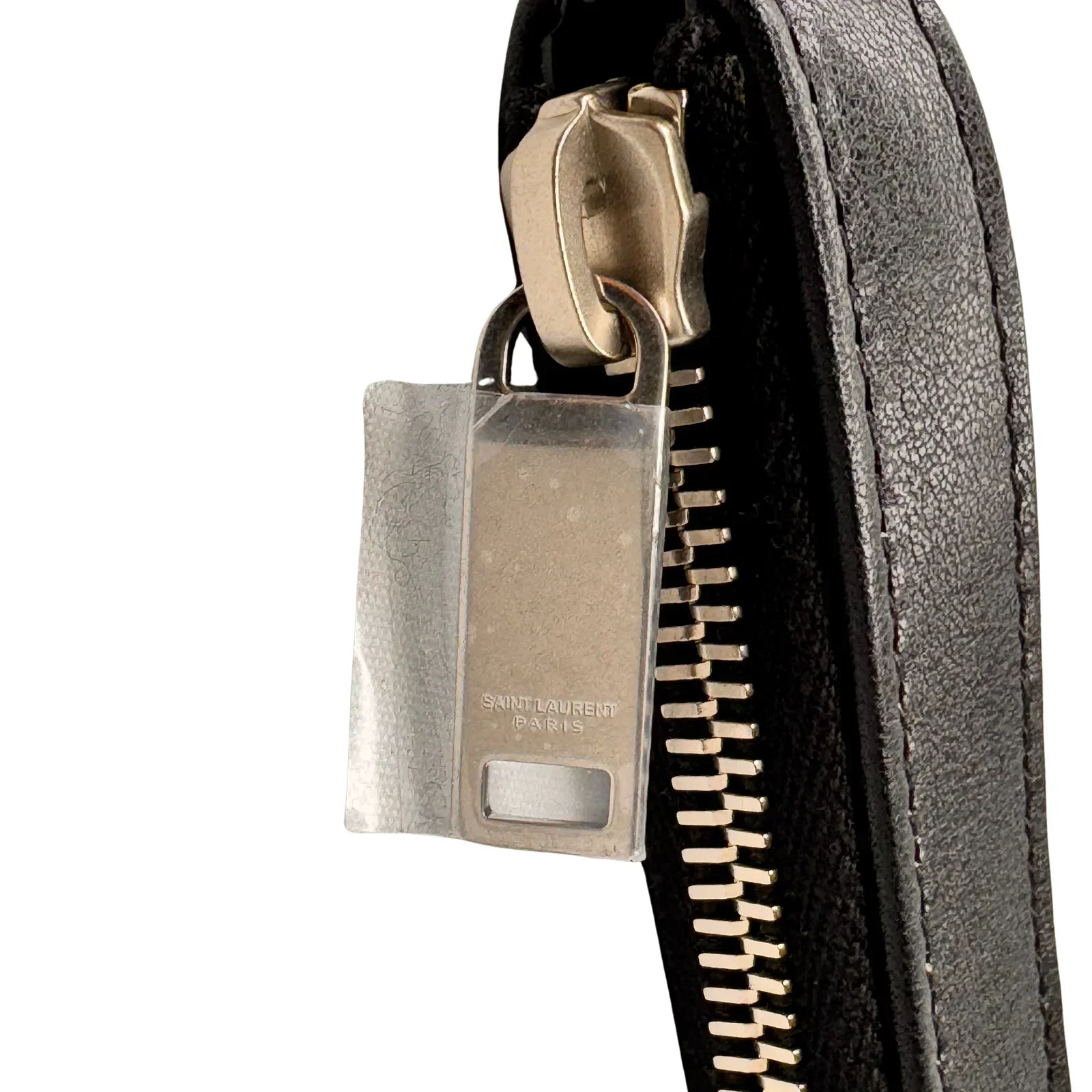 Saint Laurent Raffia Calfskin Rive Gauche Zipped Pouch - Image 8