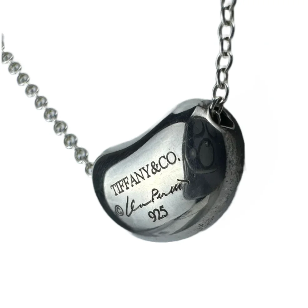 Tiffany & Co Mini Bean Pendant Necklace Sterling Silver - Image 3