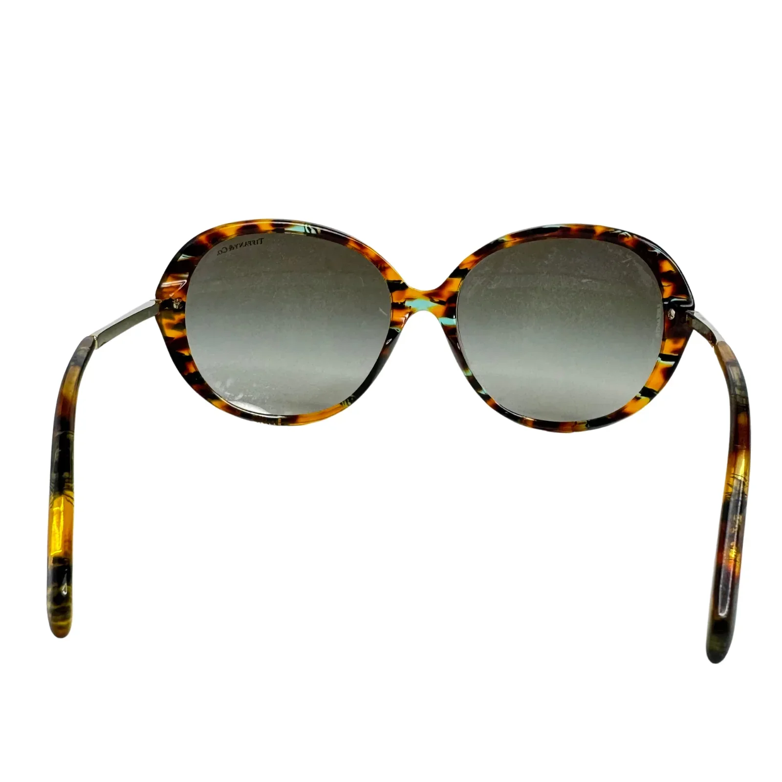 Tiffany & Co. Tortoiseshell Oversized Crystal Arm Sunglasses - Image 3