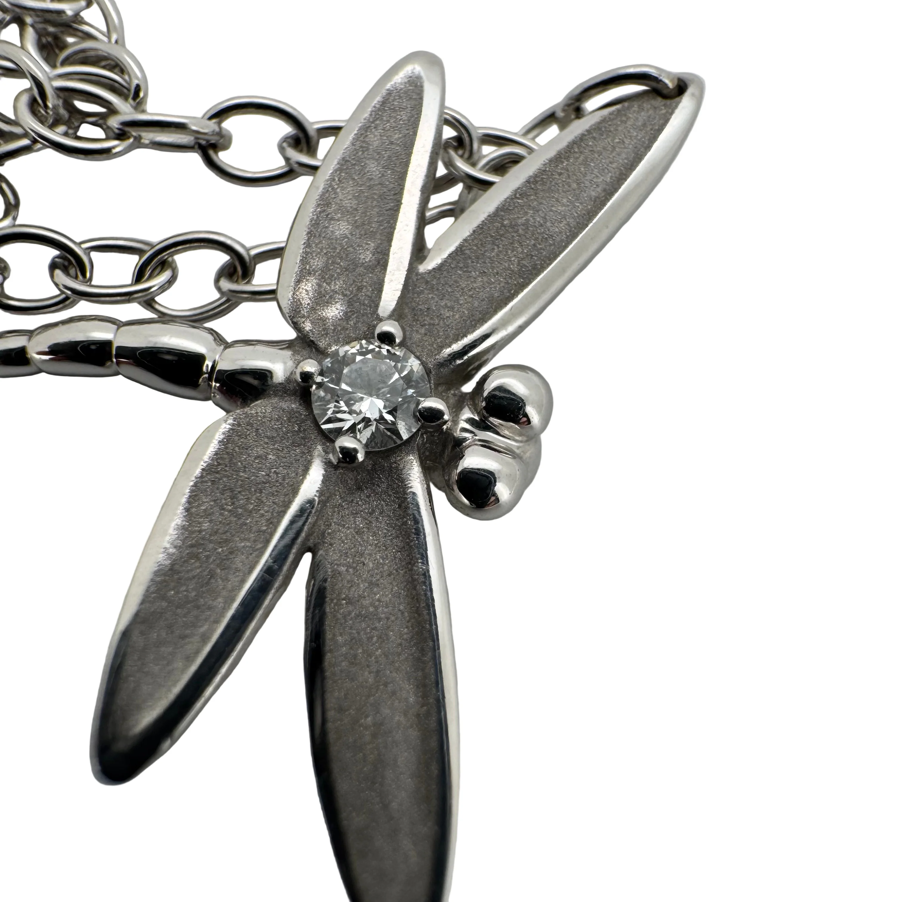 Tiffany & Co Dragon Fly Diamond .07ct Necklace 18k White Gold - Image 9