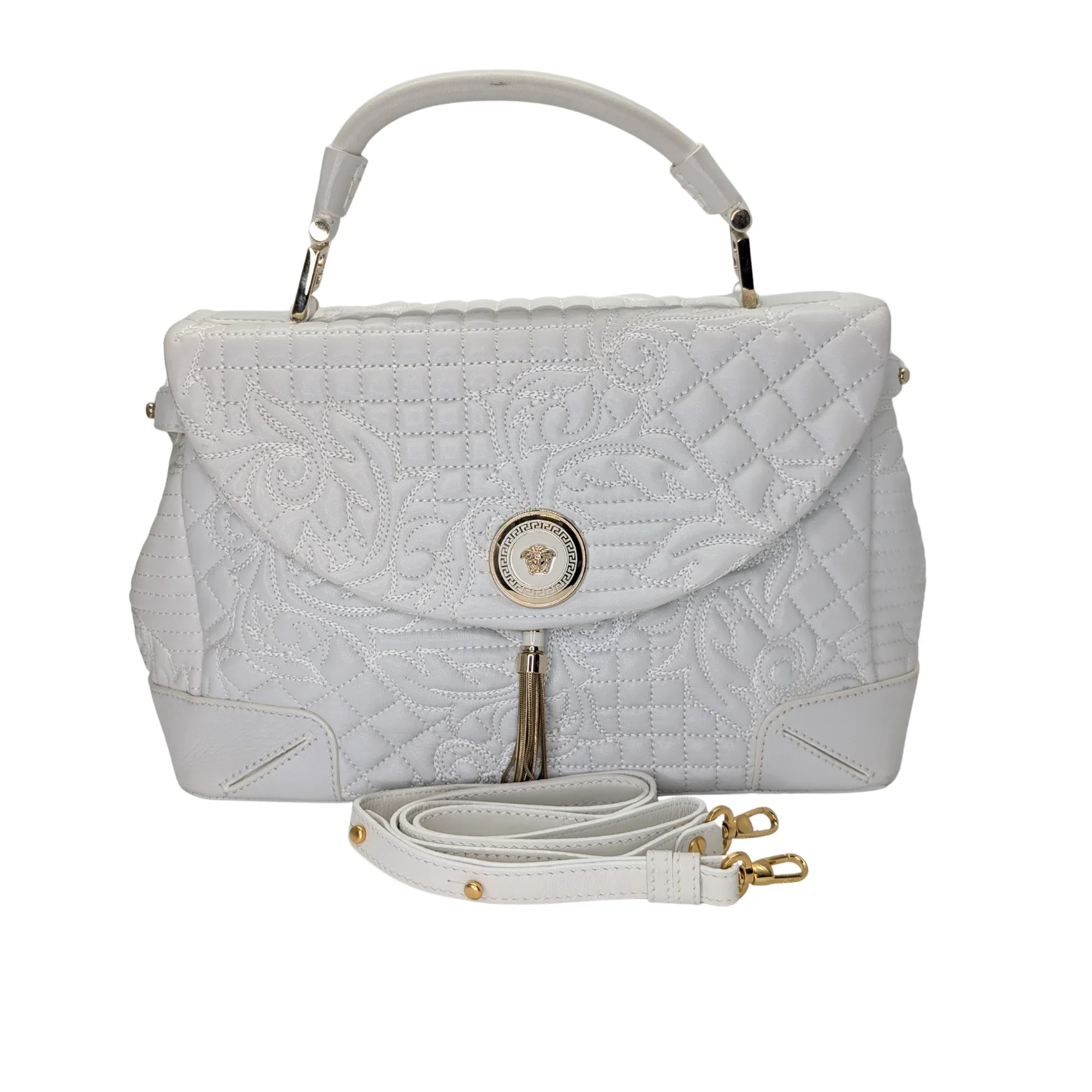 Versace Vanitas Barocco Handbag White - Image 17