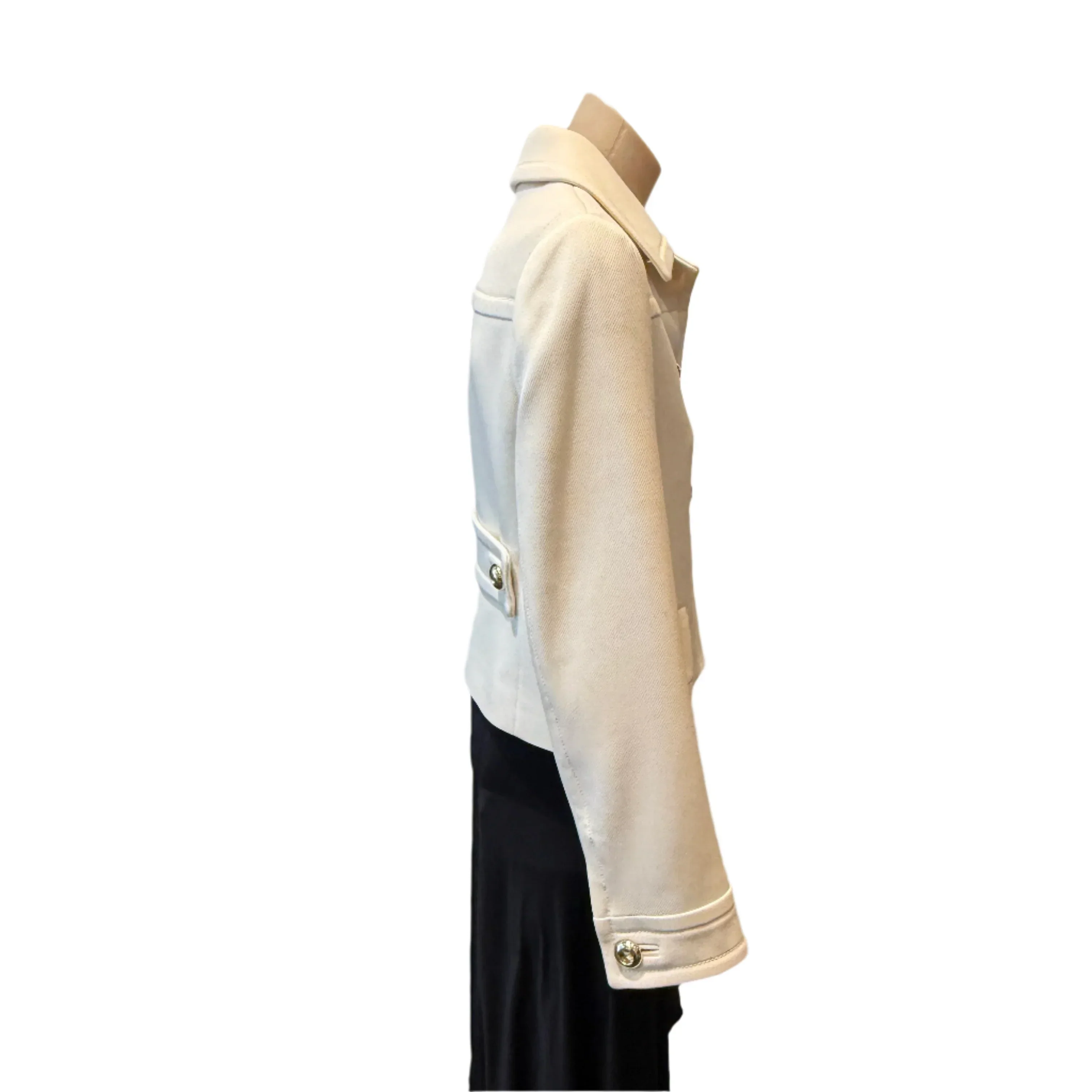Prada Ivory Cropped Wool Jacket Off White size 40 - Image 3