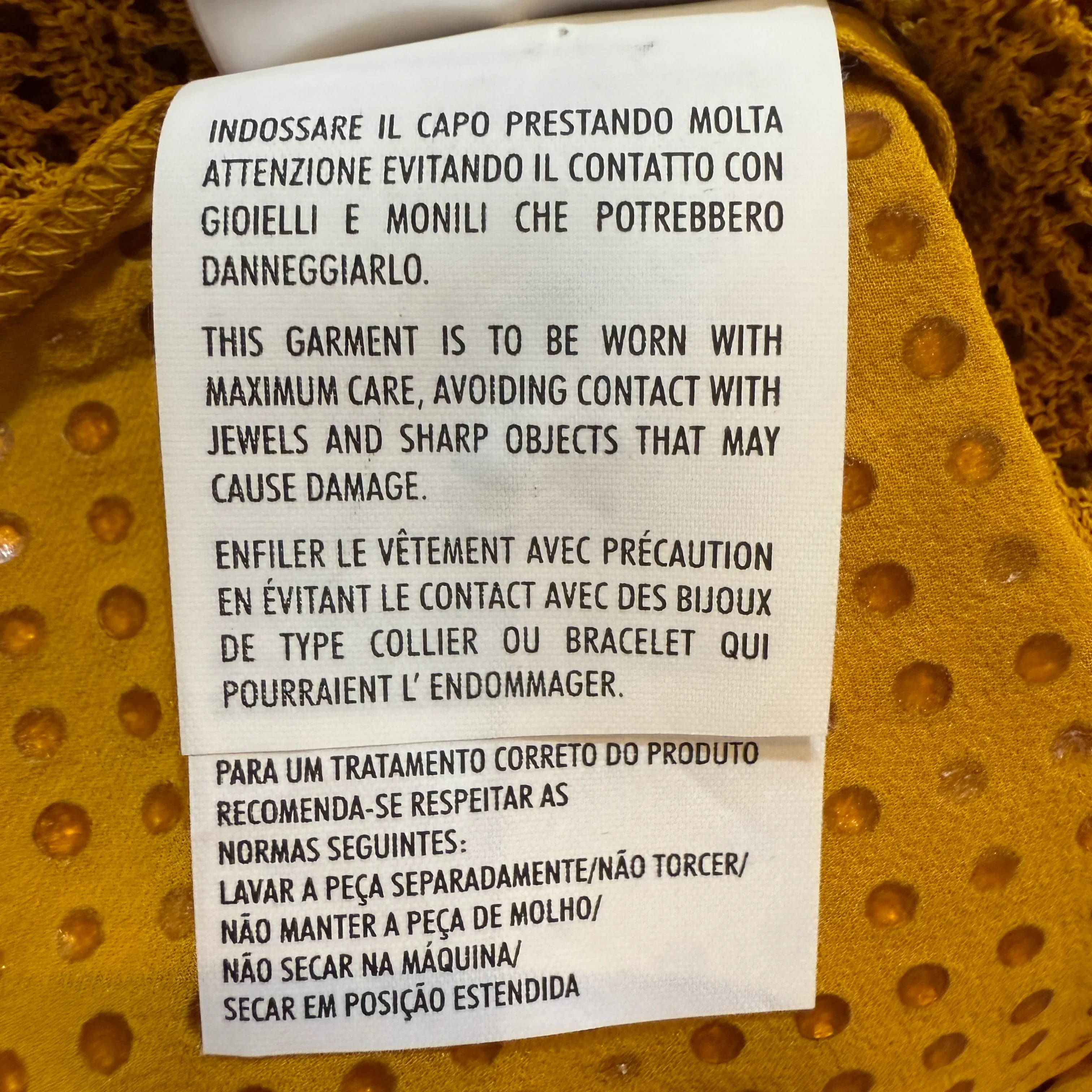 Gucci Mustard Studded Short Sleeve Silk Top Small - Image 8
