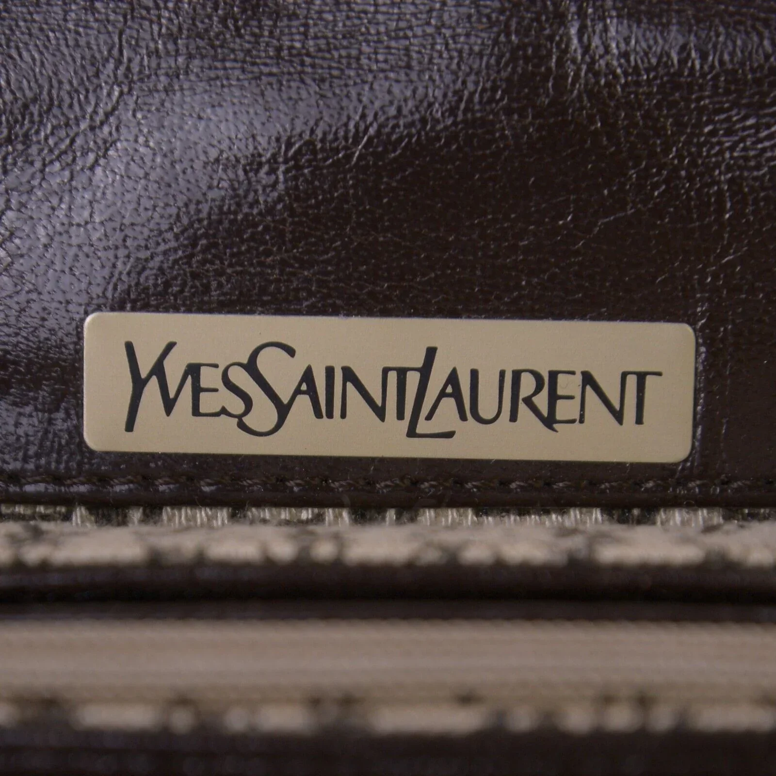 YSL Yves Saint Laurent Leather Clutch Bag Brown - Image 8
