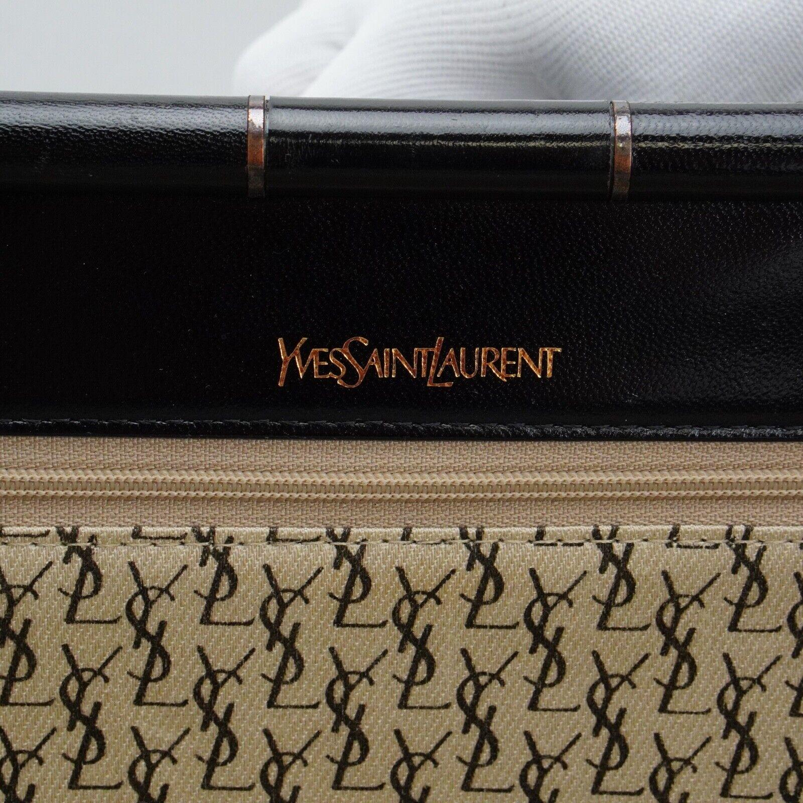 YSL Yves Saint Laurent Quilted Leather Clutch Bag Black - Image 11