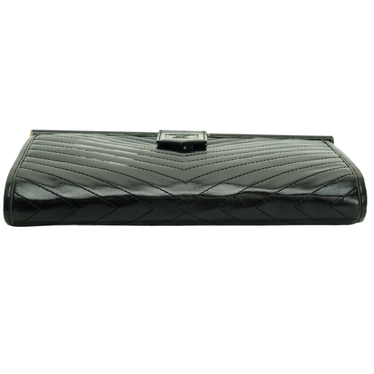 YSL Yves Saint Laurent Quilted Leather Clutch Bag Black - Image 7