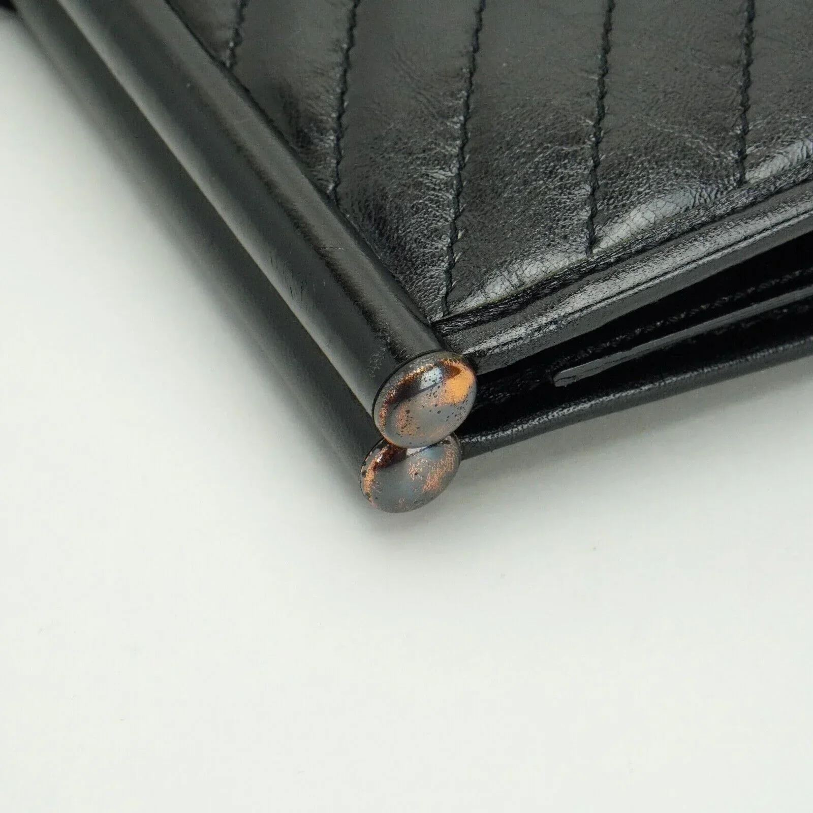YSL Yves Saint Laurent Quilted Leather Clutch Bag Black - Image 9