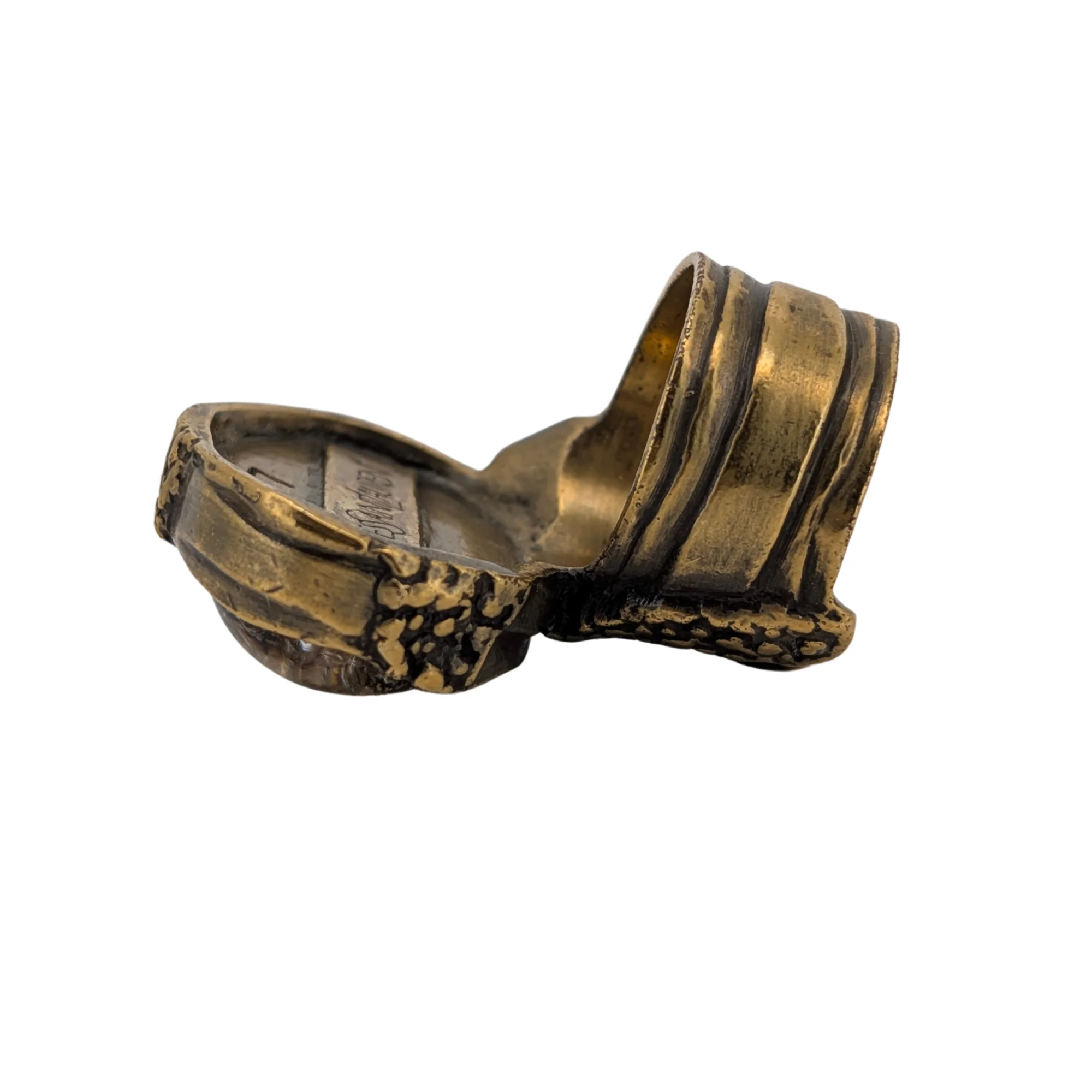 Yves Saint Laurent Arty Cabochon Gold Tone Ring Size 54/N½ - Image 3