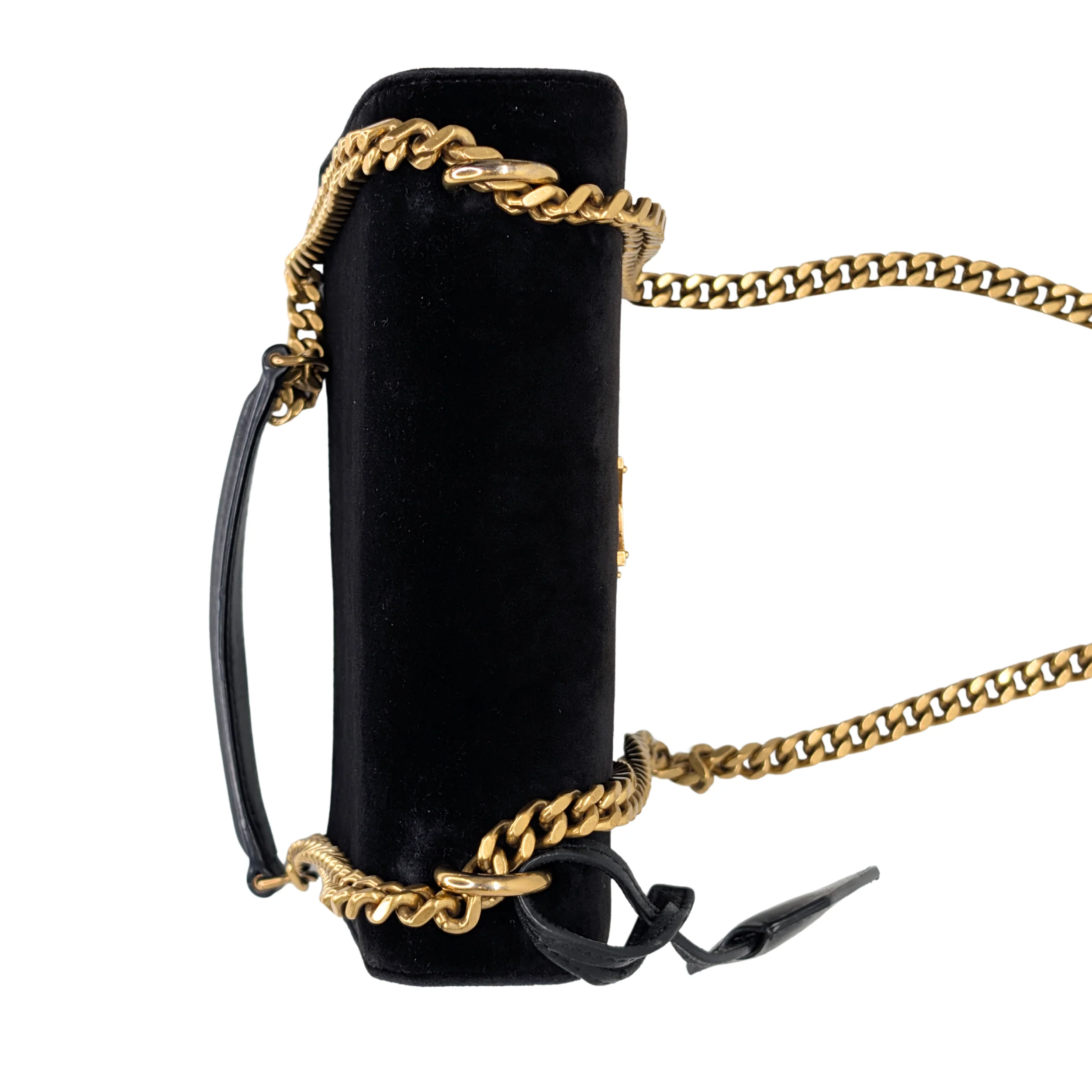 Yves Saint Laurent Sunset Velvet Small Bag Black - Image 5