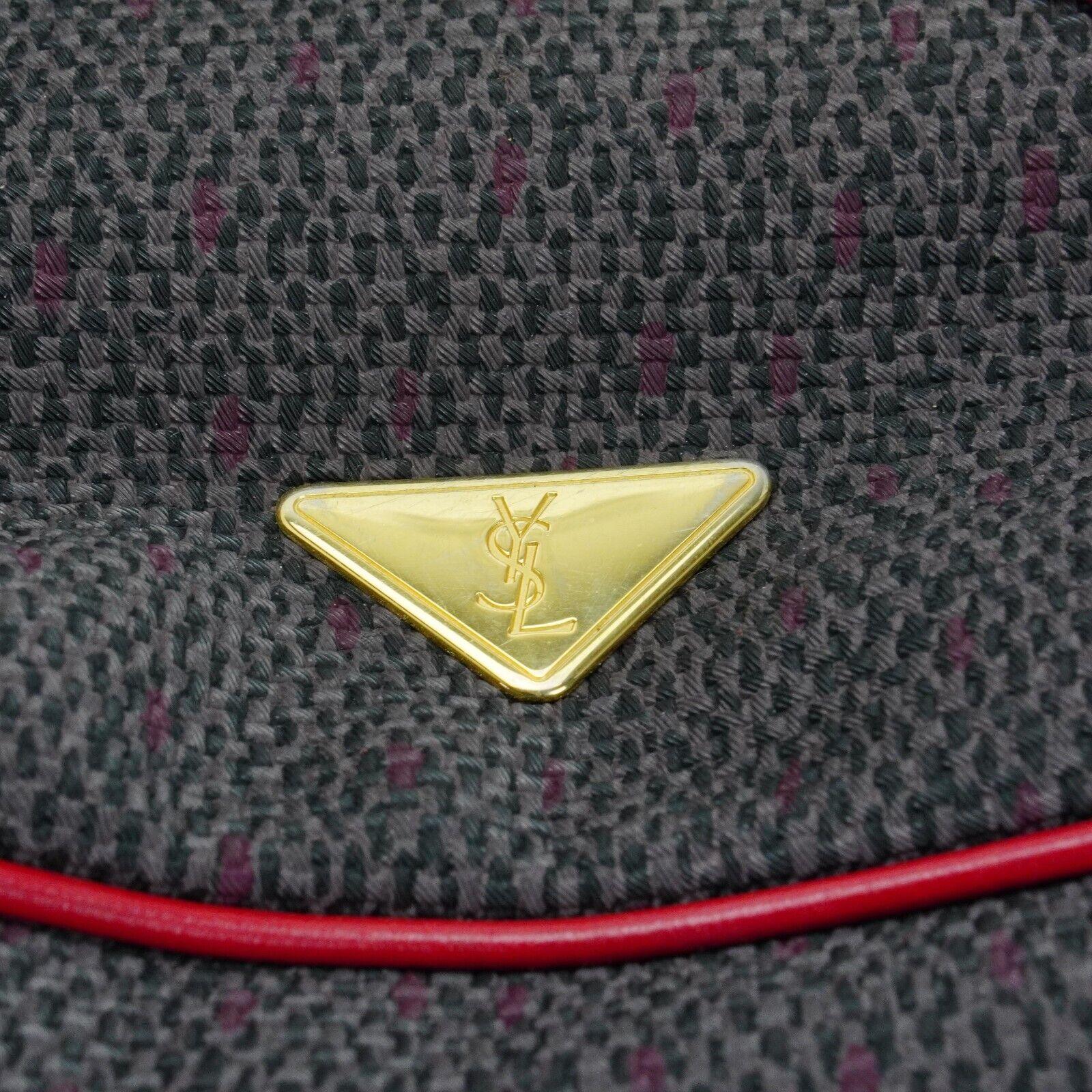 Yves Saint Laurent YSL Noe Canvas Bucket Drawstring Bag Red - Image 5